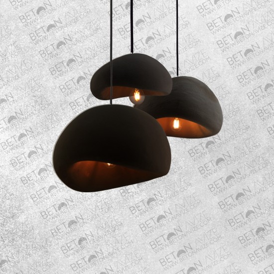 Lovel Concrete Pendant Lamp Black Set • ø30 - ø40 - ø50